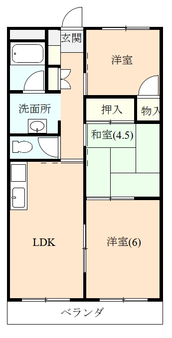 伊豆市牧之郷にあるマンション3LDKの間取り図