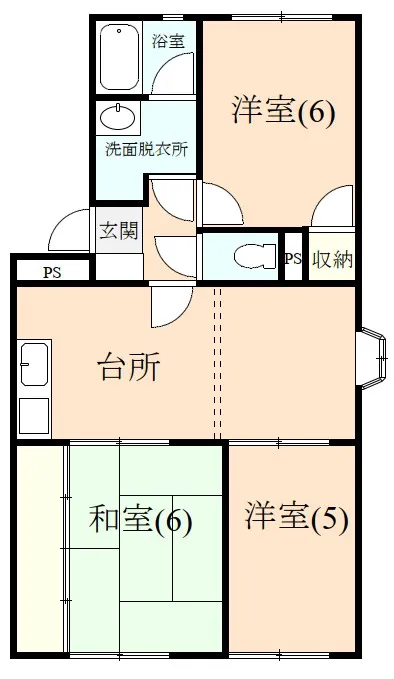 伊豆の国市田京にあるマンション3LDKの間取り図